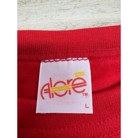 Vtg Alore Womens Short Sleeve Red Sweatshurt Fleece Inside Size: L - Picture 3 of 7